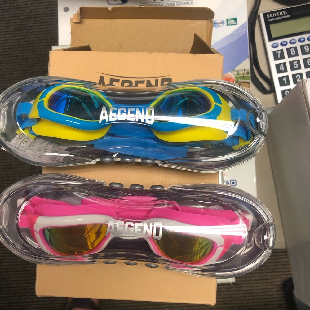 Aegend youth goggles Boy/Girl Swimming goggles 2pk